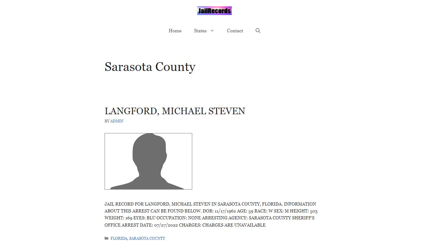 Sarasota County Arrest Records